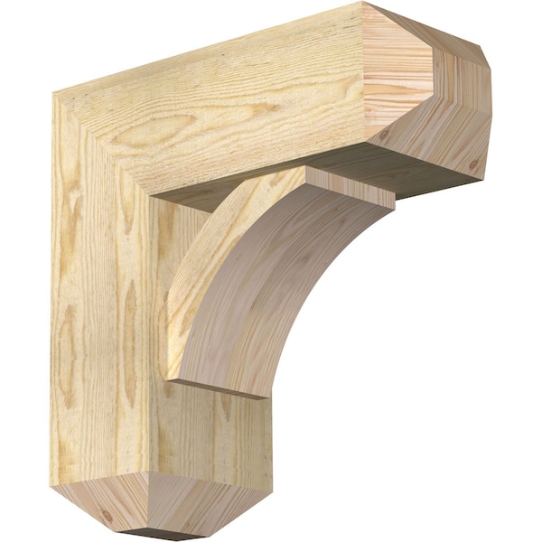Ekena Millwork Thorton Craftsman Rough Sawn Bracket w/ Offset Brace, Douglas Fir, 8"W x 20"D x 20"H BKT0806X20X20THR04RDF - main